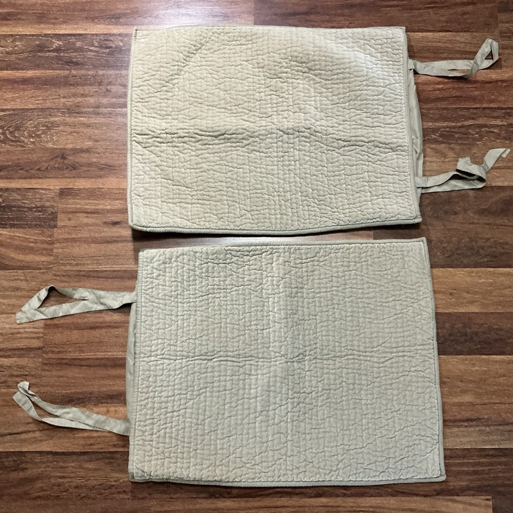 2006 Pottery Barn Pick-Stich STANDARD Sham NATURAL BEIGE 3 Tie Closure
